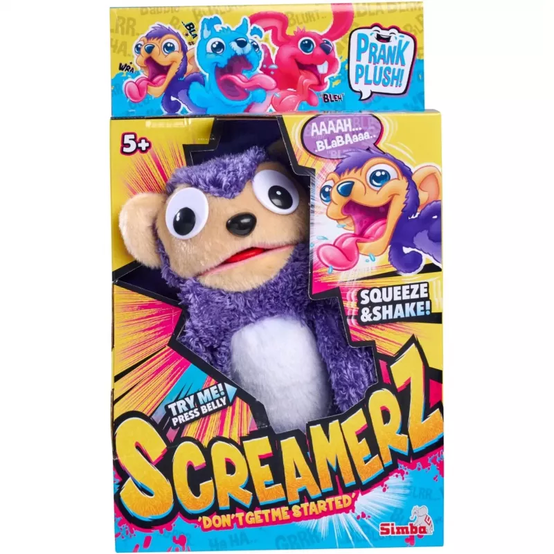 SIMBA ScreamerZ apenknuffel met pieper, bruin, 20 cm
