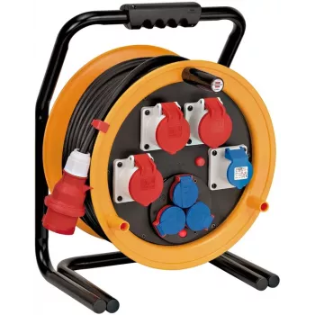 Brennenstuhl 1319110010 kabelhaspel 40m H07RN-F 3G2.5 IP44 4x Schuko zwart/oranje