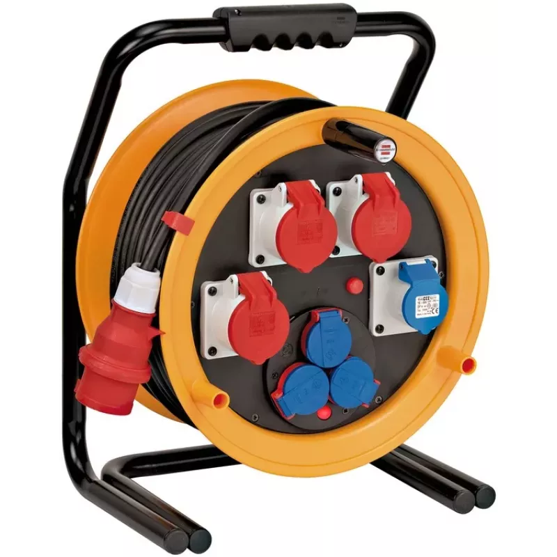 Brennenstuhl 1319110010 kabelhaspel 40m H07RN-F 3G2.5 IP44 4x Schuko zwart/oranje