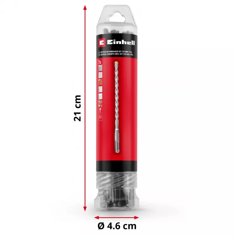 EINHELL-KWB SDS-plus hamerborenset, Ø 6-14 mm (7-delig, 210 mm)