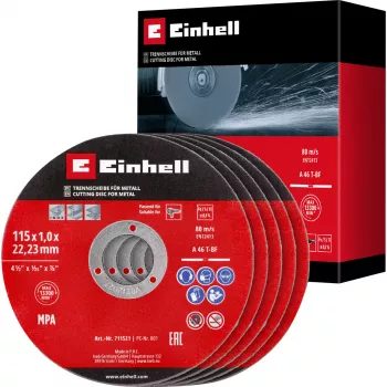 EINHELL-KWB doorslijpschijf dun, Ø 115 x 1,0 mm, 5 stuks (voor haakse slijper)
