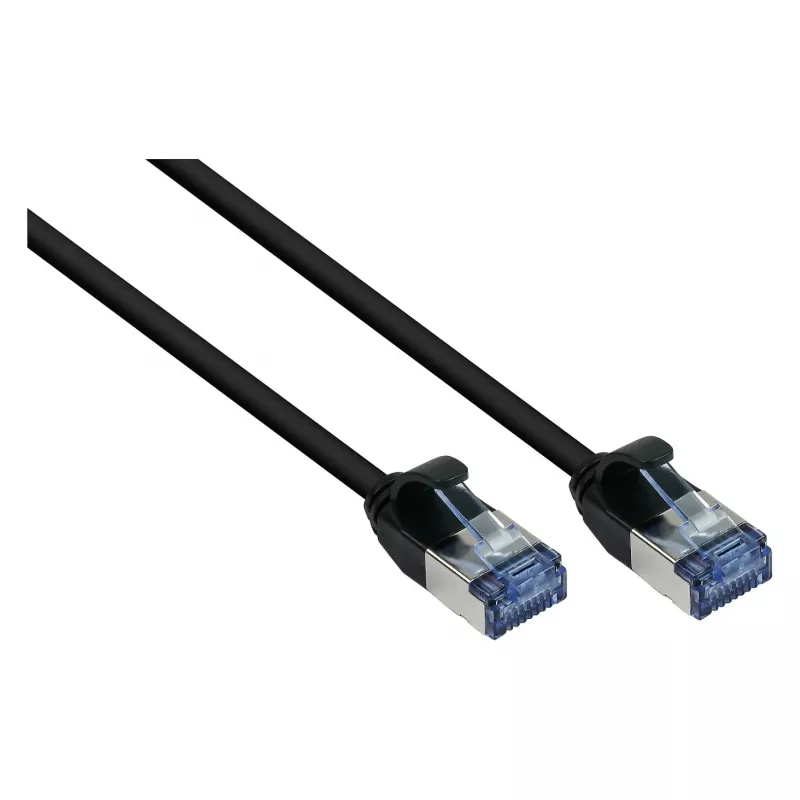 GoodConnections RNS® SlimLine Cat.6A U/FTP patchkabel, LSZH, 500MHz, koper, zwart, 2m