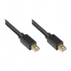 GoodConnections Mini DisplayPort 1.2 kabel, stekker naar stekker, verguld, zwart, 1 m