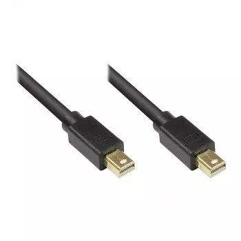 GoodConnections Mini DisplayPort 1.2 kabel, stekker naar stekker, verguld, zwart, 1 m
