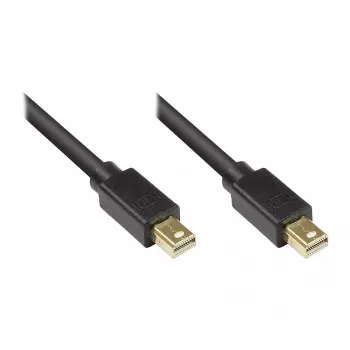 GoodConnections Mini DisplayPort 1.1 kabel, stekker naar stekker, verguld, zwart, 3 m