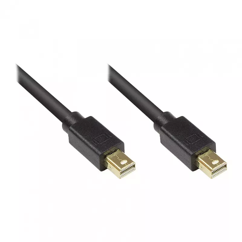 GoodConnections Mini DisplayPort 1.1 kabel, stekker naar stekker, verguld, zwart, 3 m