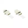 GoodConnections LC/UPC naar LC/UPC duplex glasvezeladapter, OM2 multimode, keramische huls, kunststof behuizing met flens, grijs (LW-K202)