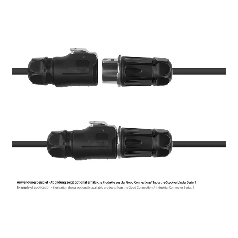GoodConnections IC01-20P301 industriële connector S1 Power, 3-polige stekker, M20, kliksluiting, soldeeraansluiting, IP65/66