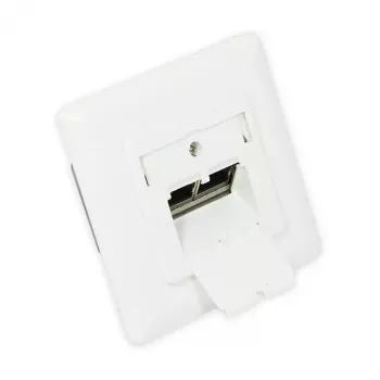 GoodConnections Cat.6A netwerk-wandcontactdoos 2xRJ45 afgeschermd inbouw verticale kabelingang signaalwit RAL9003