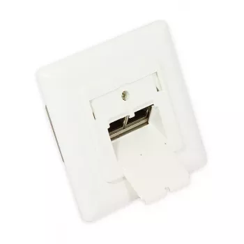 GoodConnections netwerkcontactdoos Cat. 6, 2xRJ45, afgeschermd, inbouw, designcompatibel, verticale kabelingang, parelwit RAL 1013 (GC-N0025)