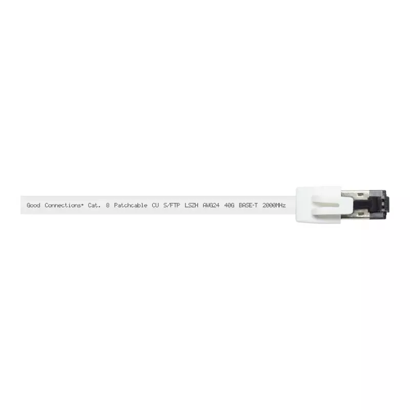 GoodConnections RNS® Cat.8.1 S/FTP patchkabel, PiMF, LSZH, 2000MHz, 40Gbit/s, wit, 0,5m