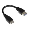 GoodConnections USB 3.0 OTG-adapterkabel, Micro USB B-stekker naar USB-A-bus, zwart, 0,1 m