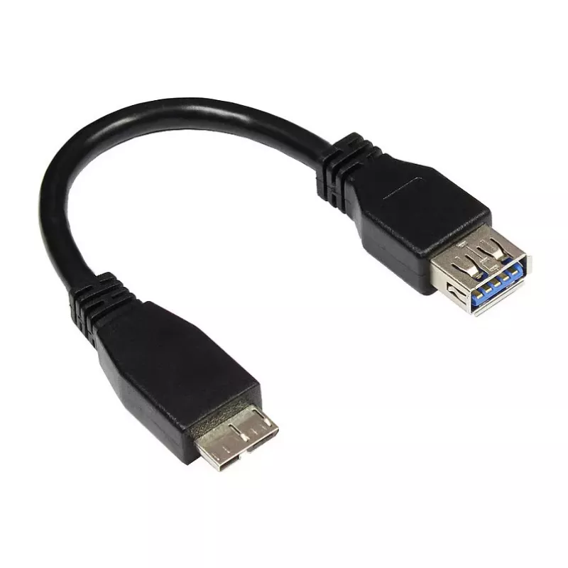 GoodConnections USB 3.0 OTG-adapterkabel, Micro USB B-stekker naar USB-A-bus, zwart, 0,1 m
