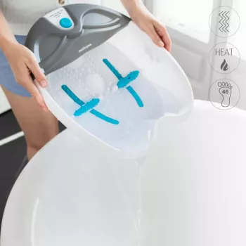 MEDISANA FS 350 Voetbad met Bubbel- en Vibratiemassage, Verwarming, Rollen, Pedicure-opzetstukken