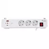 Equip Stekkerdoos CEE 7/7 90° naar 3x Schuko / 2x USB-C + USB-A, Wit, 1,5m