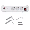 Equip Stekkerdoos CEE 7/7 90° naar 3x Schuko / 2x USB-C + USB-A, Wit, 1,5m