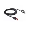 Equip PoweredUSB-kabel 24V naar Mini-DIN 3-pin stekker 3,00m zwart