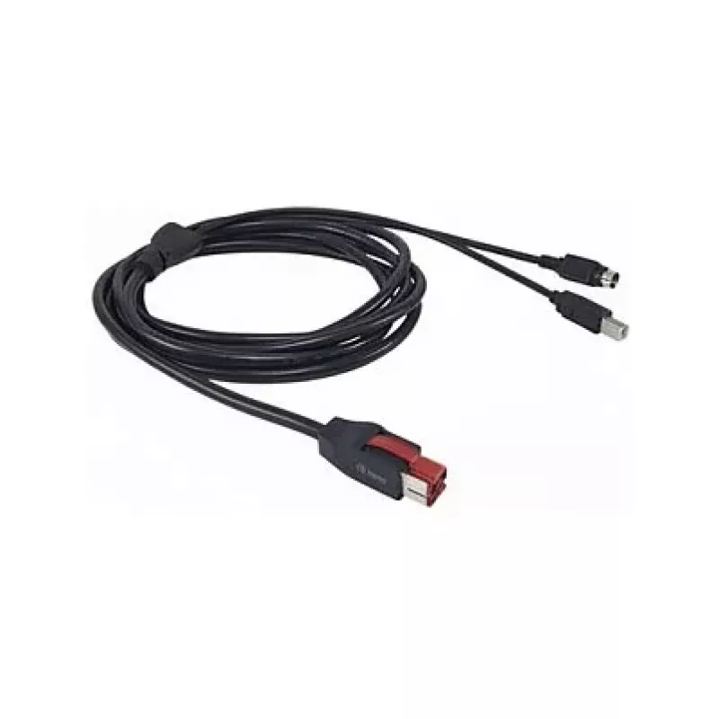 Equip PoweredUSB-kabel 24V naar Mini-DIN 3-pin stekker 3,00m zwart
