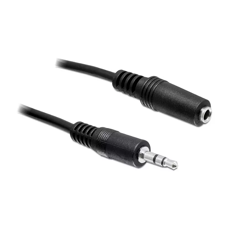 DELOCK audio-verlengkabel 3,5 mm jack stekker naar bus 3 m zwart