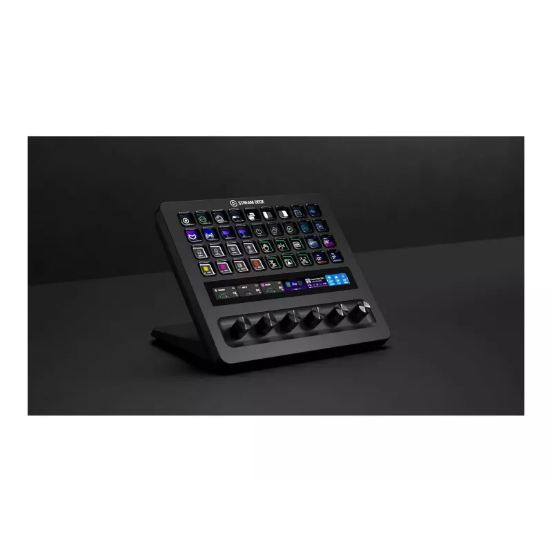 Corsair Elgato Stream Deck+ XL 10GBX9901 controller, 36 programmeerbare toetsen, 6 draaiknoppen, lcd-touchpaneel, USB, zwart