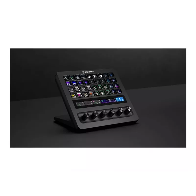 Corsair Elgato Stream Deck+ XL 10GBX9901 controller, 36 programmeerbare toetsen, 6 draaiknoppen, lcd-touchpaneel, USB, zwart