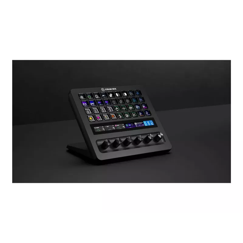 Corsair Elgato Stream Deck+ XL 10GBX9901 controller, 36 programmeerbare toetsen, 6 draaiknoppen, lcd-touchpaneel, USB, zwart