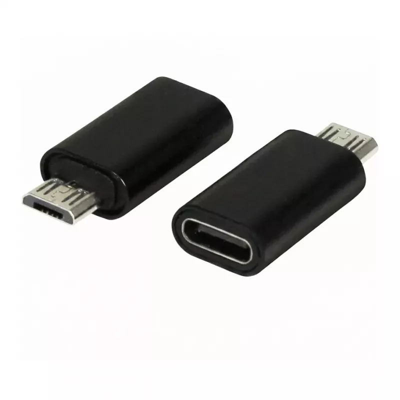 Synergy21 ALLTRAVEL USB-C stekker naar Micro-USB bus adapterkabel - zwart