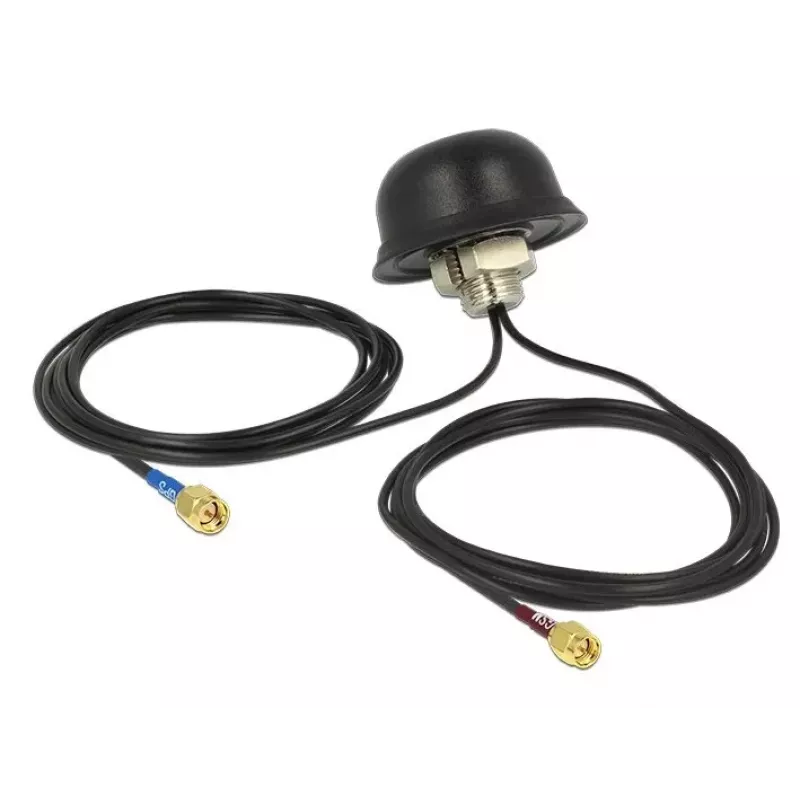 NAVILOCK Multiband GPS GSM UMTS LTE SMA 2-5 dBi Antenne 2x2m RG-174 Omnidirectionele Dakmontage Outdoor