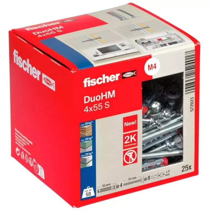 Fischer DuoHM 4x55 S TX holle-wandplug, 25 st.