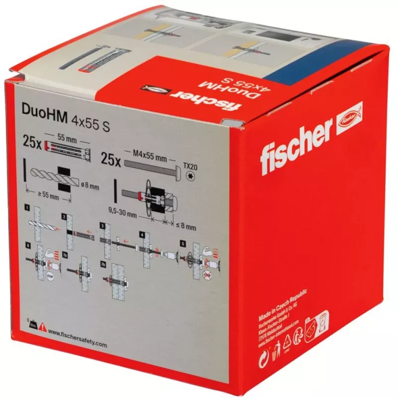 Fischer DuoHM 4x55 S TX holle-wandplug, 25 st.