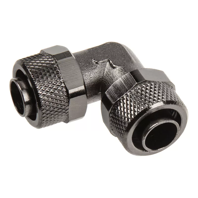 Adapter 90° 13/10mm naar 13/10mm - Nikkel Zwart