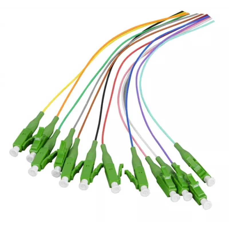 EFB Elektronik Fiber pigtail LC-APC 9/125 µm OS2, 12-kleurenset, 2m
