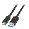 EFB Elektronik USB 3.2 Gen 1 SuperSpeed-kabel, Type-A stekker naar Type-C stekker, 3A, 5 Gbit/s, 0,5 m, zwart