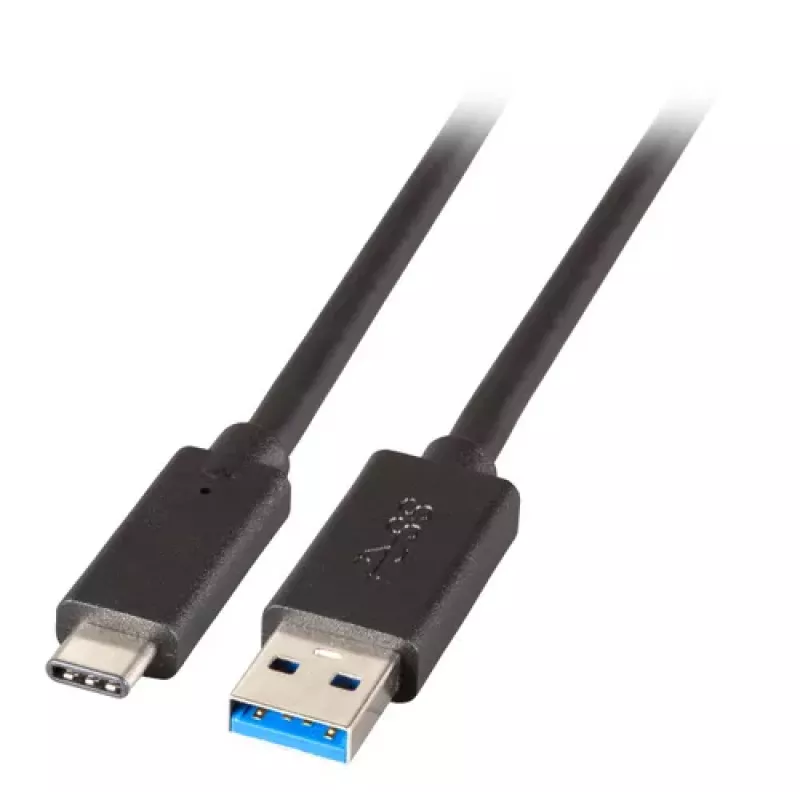 EFB Elektronik USB 3.2 Gen 1 SuperSpeed-kabel, Type-A stekker naar Type-C stekker, 3A, 5 Gbit/s, 0,5 m, zwart
