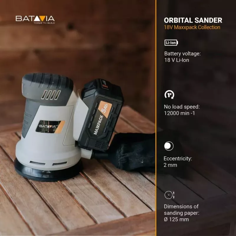 Batavia 18V accu-excenterschuurder 125 mm (apparaat zonder accu)