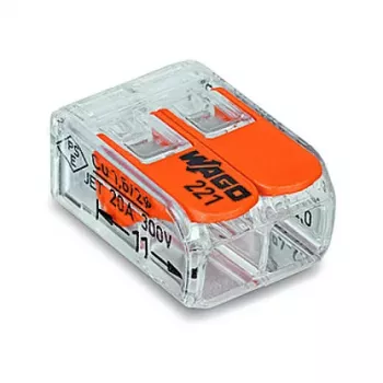 WAGO 221-412 2-aderige compacte lasverbinder, 0,2-4 mm², 100 stuks