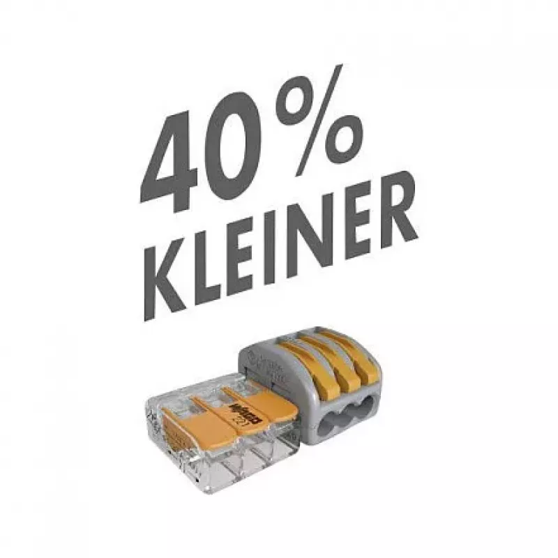 WAGO 221-412 2-aderige compacte lasverbinder, 0,2-4 mm², 100 stuks