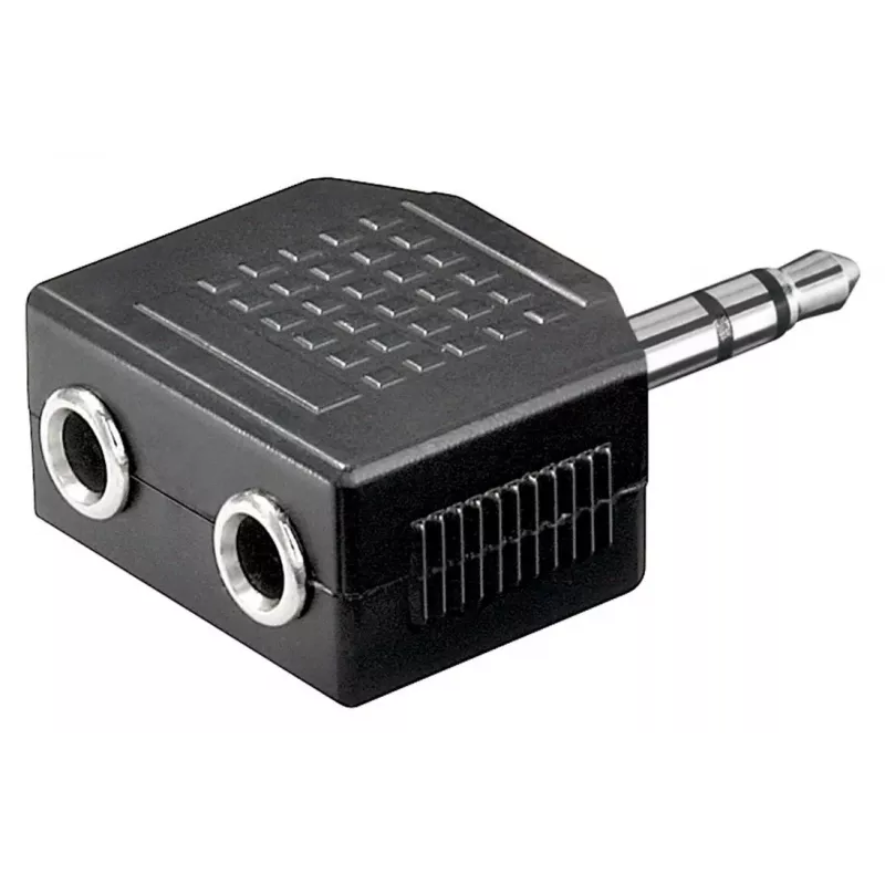 Goobay 11104 AUX-hoofdtelefoonadapter, 3,5 mm jack 1-naar-2, stereo