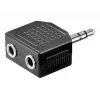 Goobay 11104 AUX-hoofdtelefoonadapter, 3,5 mm jack 1-naar-2, stereo