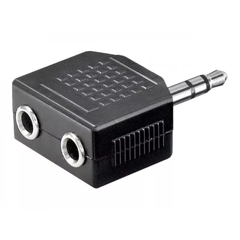 Goobay 11104 AUX-hoofdtelefoonadapter, 3,5 mm jack 1-naar-2, stereo