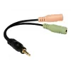 Logilink audio-jackadapter, 4-polig, 3,5 mm stereo male naar 2x 3,5 mm female, 0,15 m