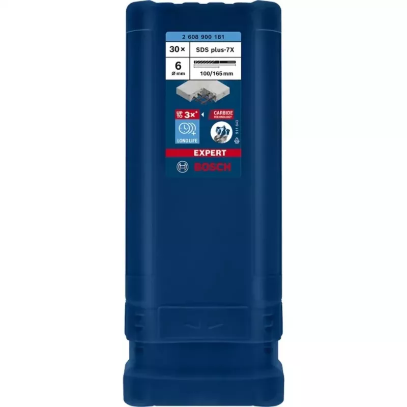 BOSCH EXPERT SDS plus-7X hamerboor 6mm 100mm werklengte 30-delige set
