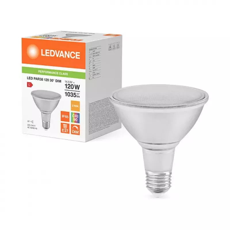 OSRAM PAR38 30° DIM 15.2W 927 E27 LED-reflectorlamp 1035 lm 2700K warmwit dimbaar