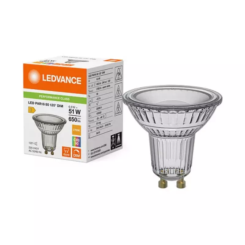 OSRAM LED PAR16 80 120° DIM P 6.9W 927 GU10 dimbare LED-reflectorlamp