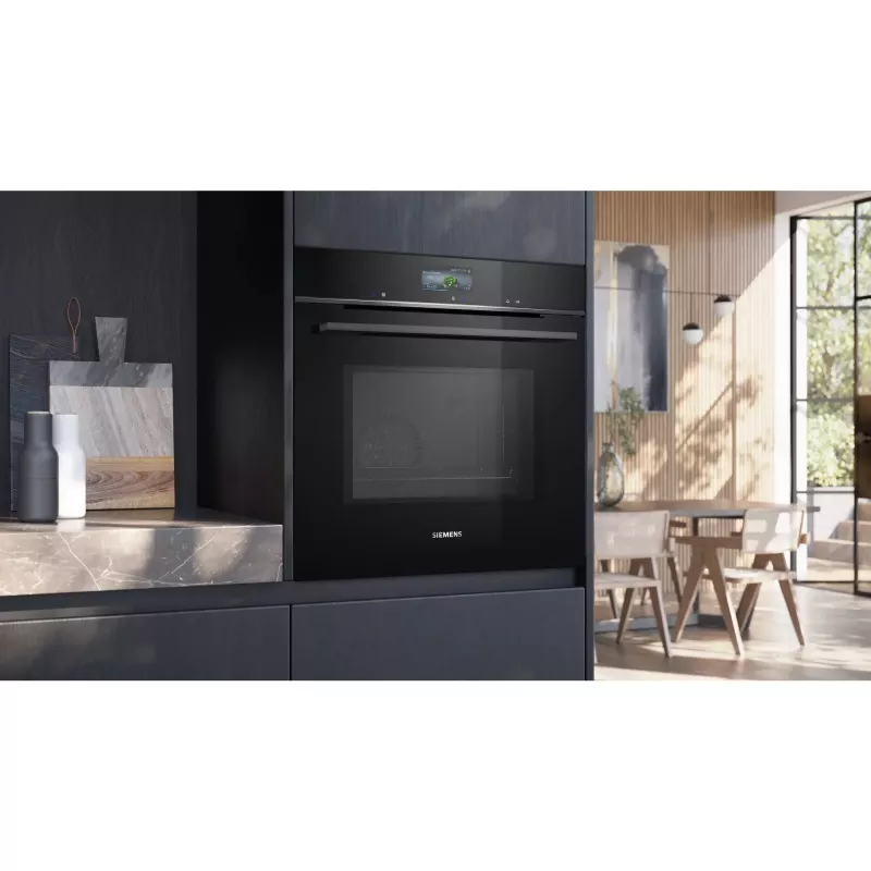SIEMENS HM736GAB1 iQ700 inbouwoven met magnetron, zwart, 60 cm, Home Connect