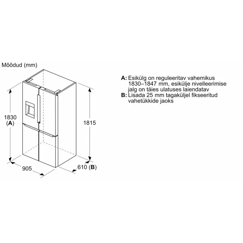 Bosch KFI96AXEA inbouw koel-vriescombinatie met NoFrost, 380L, energie-efficiëntieklasse C, wit