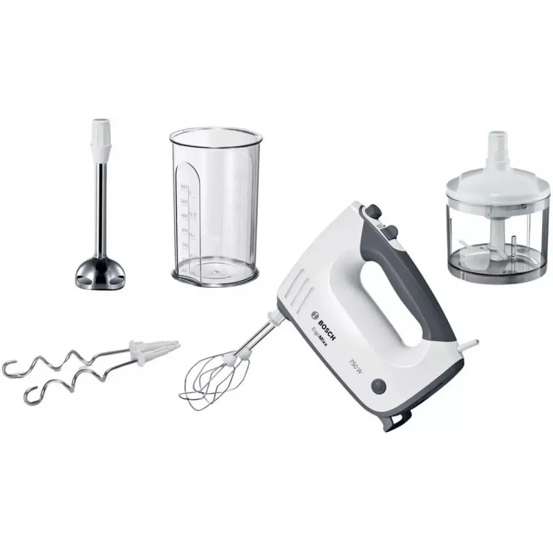 Bosch MFQ37480 ErgoMixx handmixer, 750 W, wit/grijs