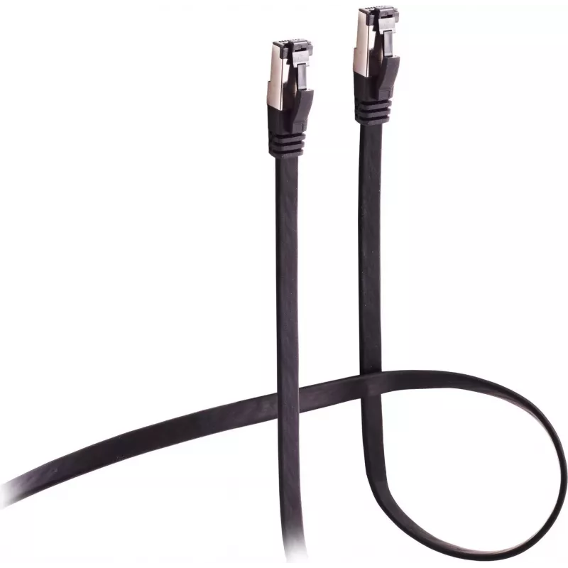 Flexline patchkabel CAT 8.1 U/FTP PIMF, plat zeer flexibel zwart 1,5m