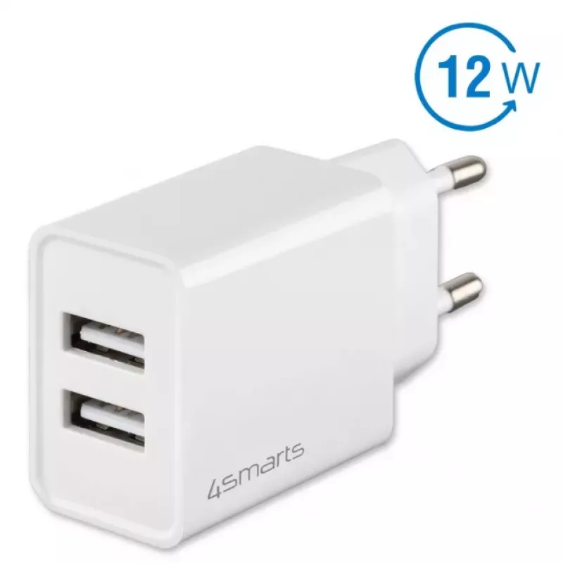 4SMARTS VoltPlug Dual 12W wandlader (zonder kabel), wit