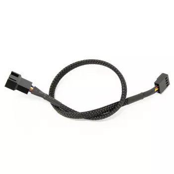 Watercool 4-pins PWM-verlengkabel, zwart - 30cm